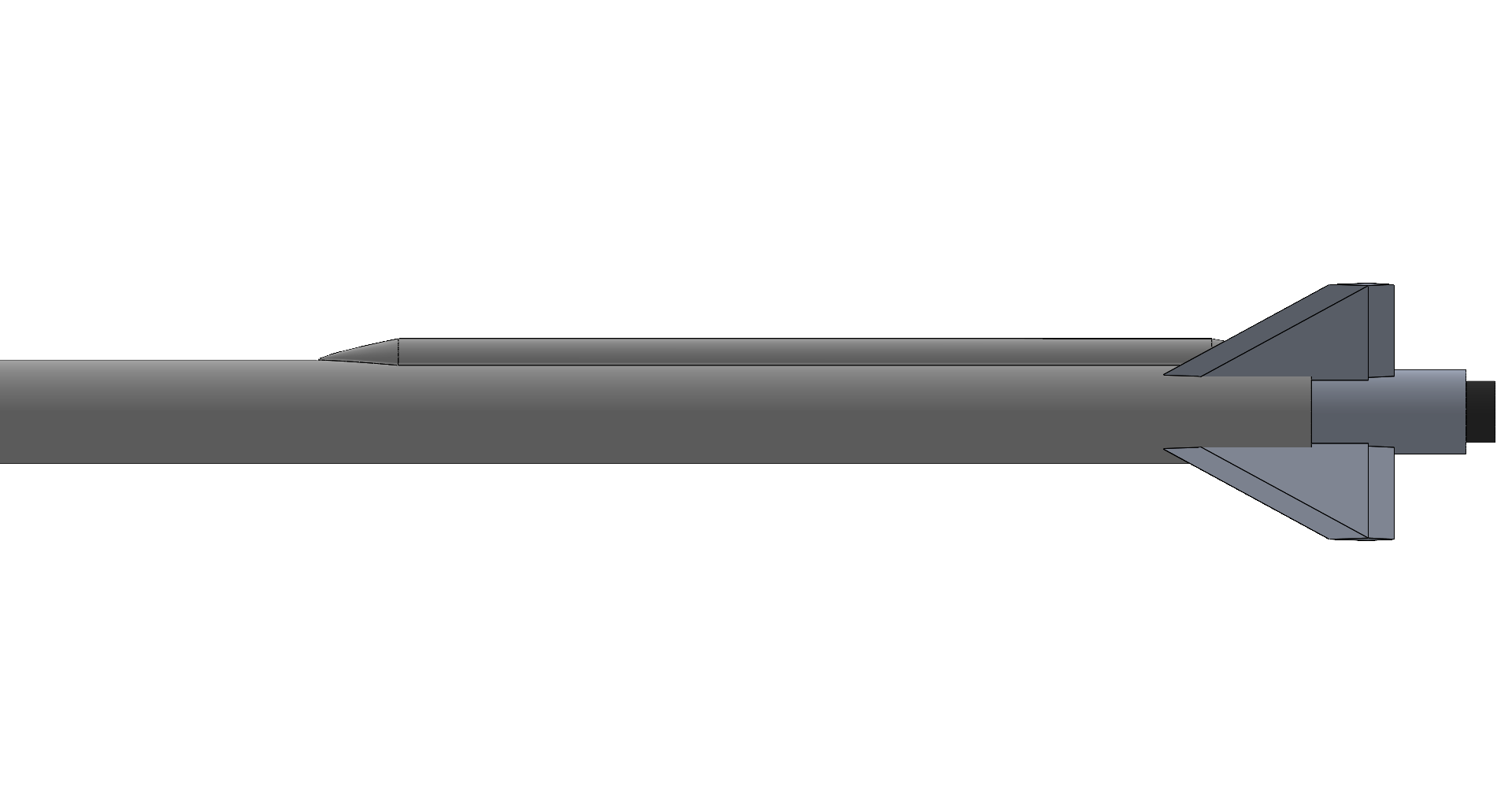 Side view of the ARGO aerodynamic fairing geometry prepared for ANSYS analysis